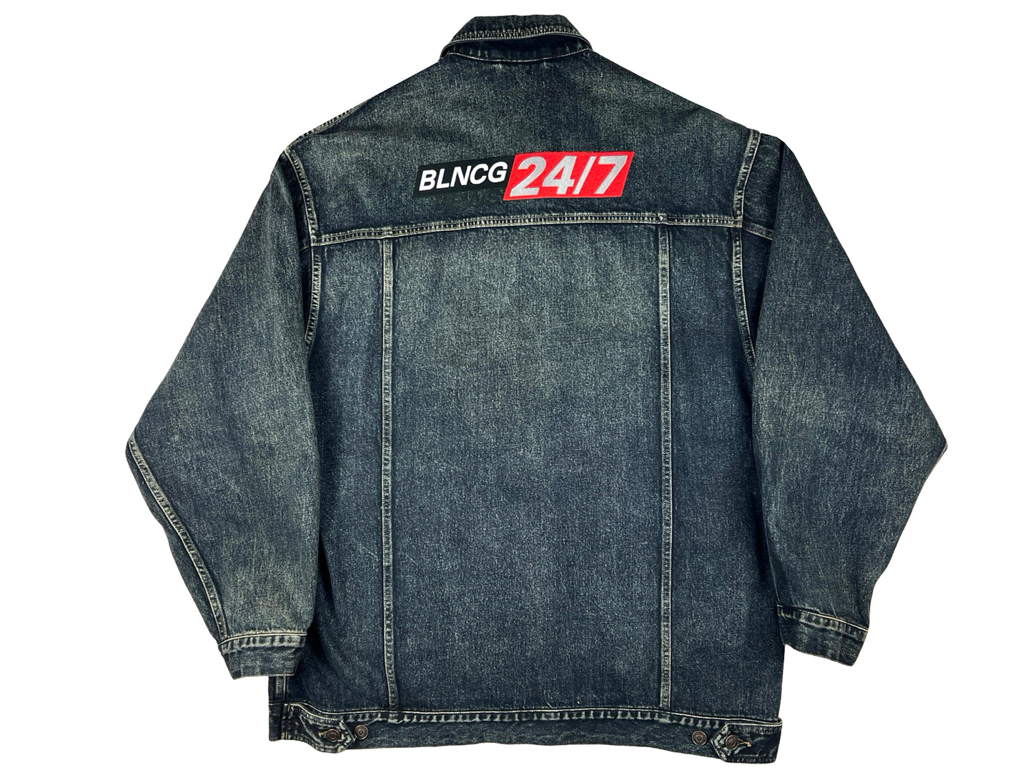 BALENCIAGA BALEN NEWS DENIM JACKET