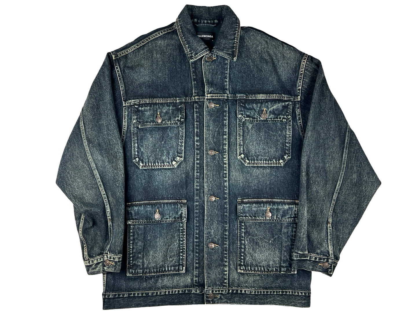 BALENCIAGA BALEN NEWS DENIM JACKET