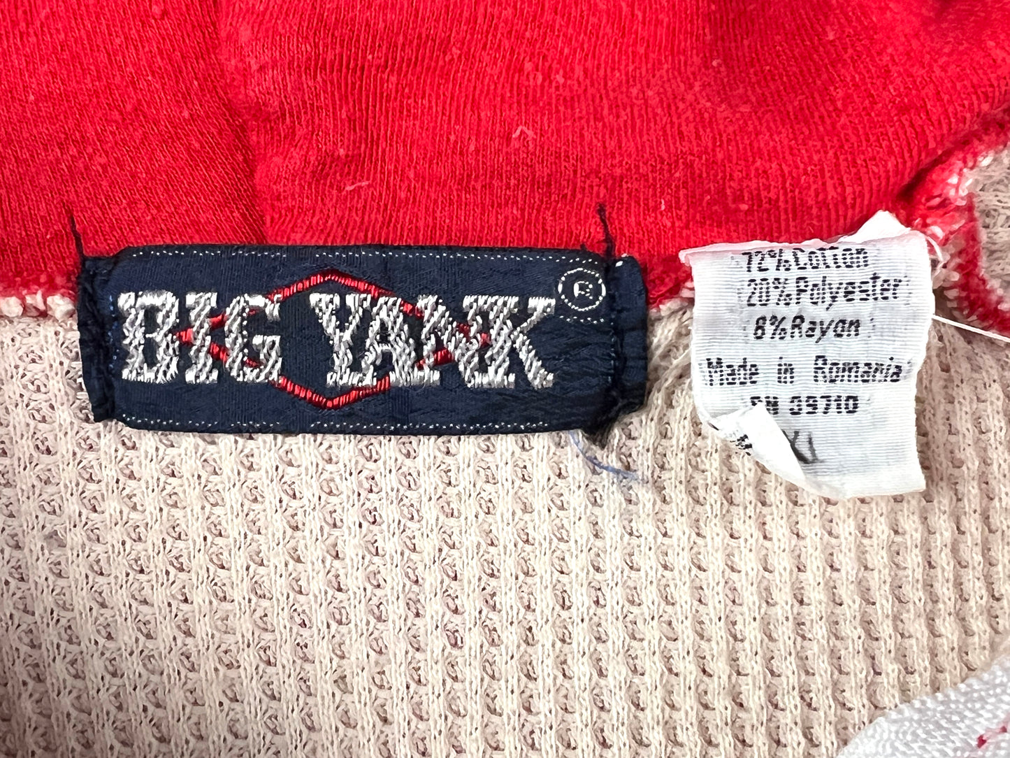VTG BIG YANK THERMAL ZIP UP SWEATSHIRT