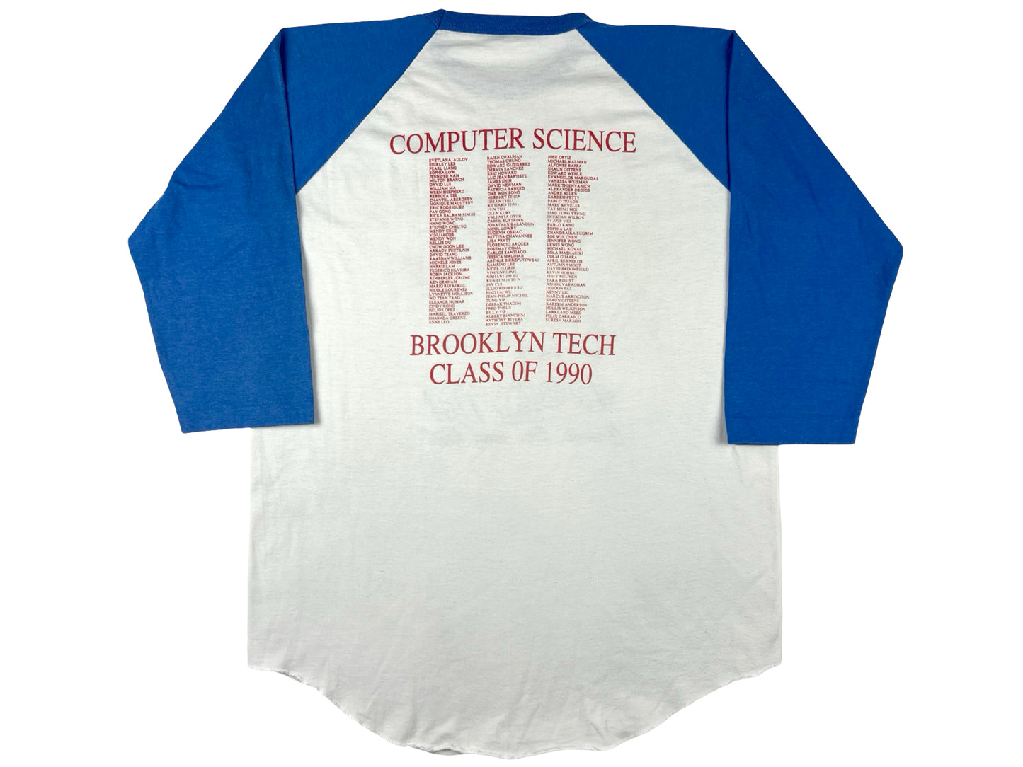 VTG '90 BROOKLYN TECH COMPUTER SCIENCE BASEBALL SHIRT