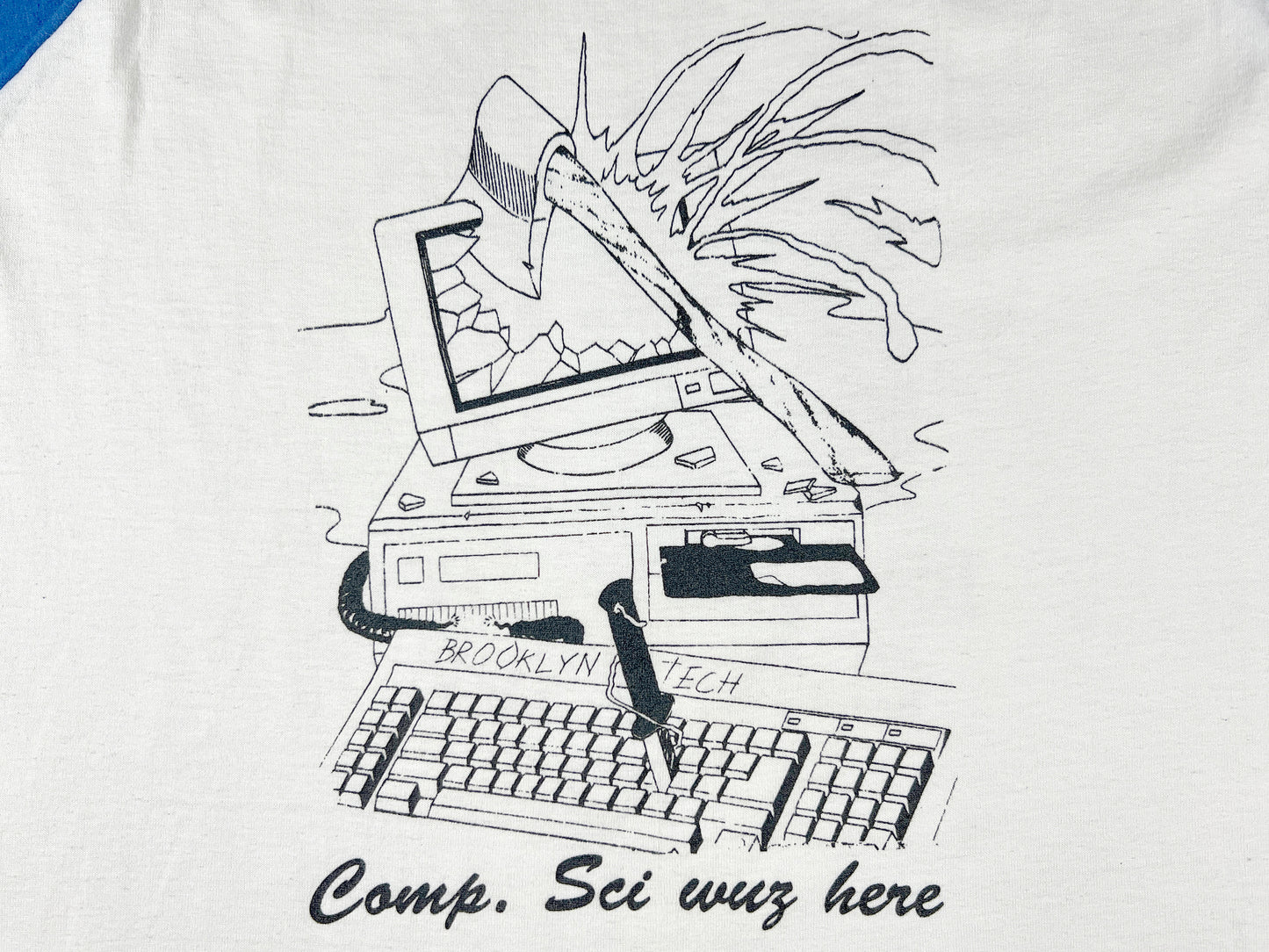 VTG '90 BROOKLYN TECH COMPUTER SCIENCE BASEBALL SHIRT