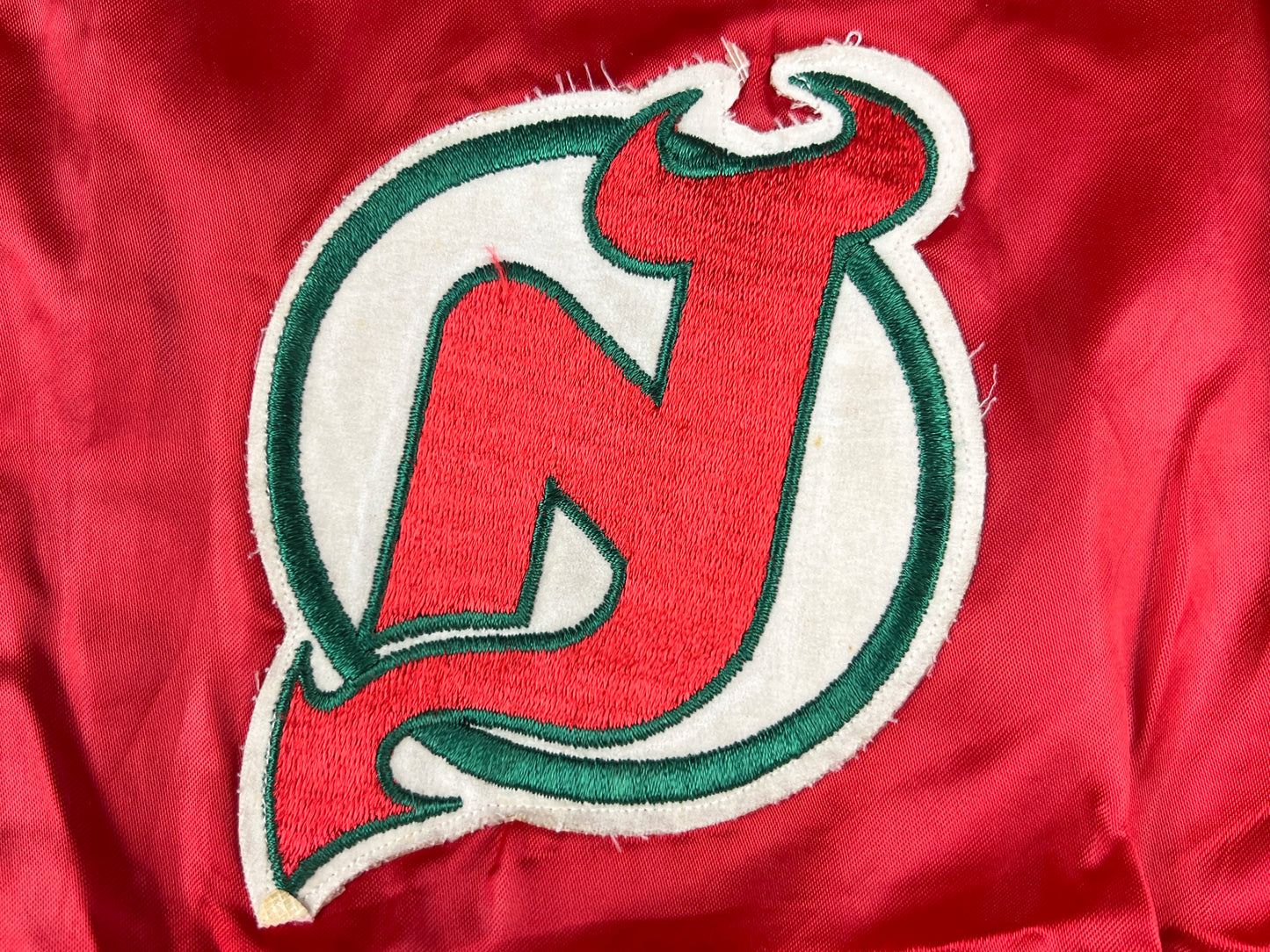 VTG NEW JERSEY DEVILS SATIN CHALKLINE JACKET