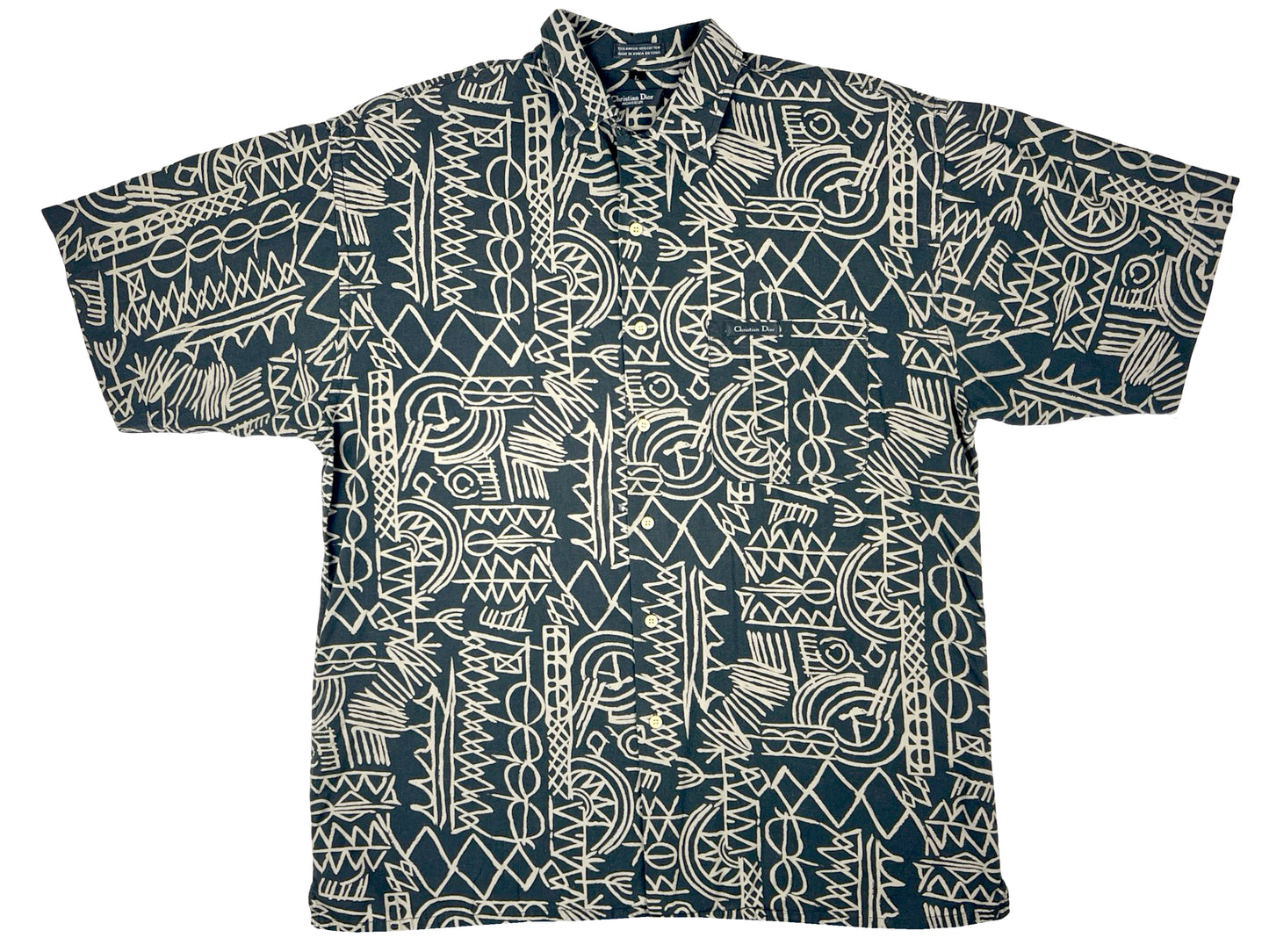 VTG CHRISTIAN DIOR RAYON BUTTON UP SHIRT