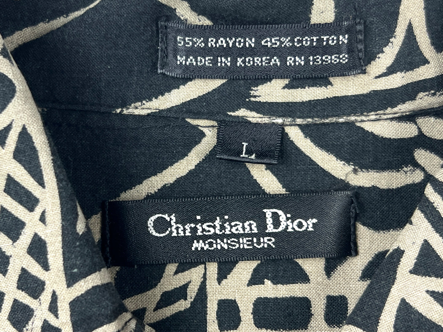 VTG CHRISTIAN DIOR RAYON BUTTON UP SHIRT