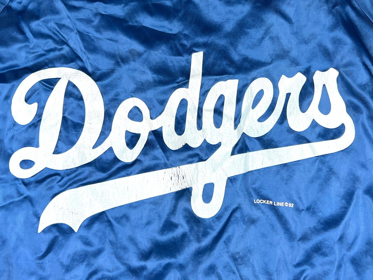 VTG '92 LOS ANGELES DODGERS LOCKER LINE SATIN JACKET