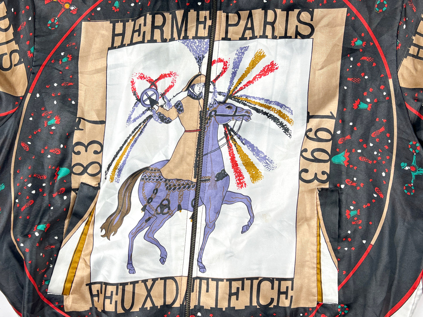 VTG HERMES PARIS INSPIRED SILK BOMBER JACKET