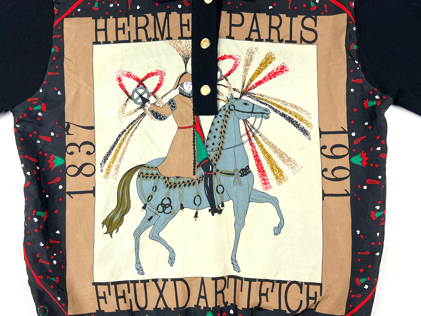 VTG HERMES PARIS SILK KNIT SHIRT