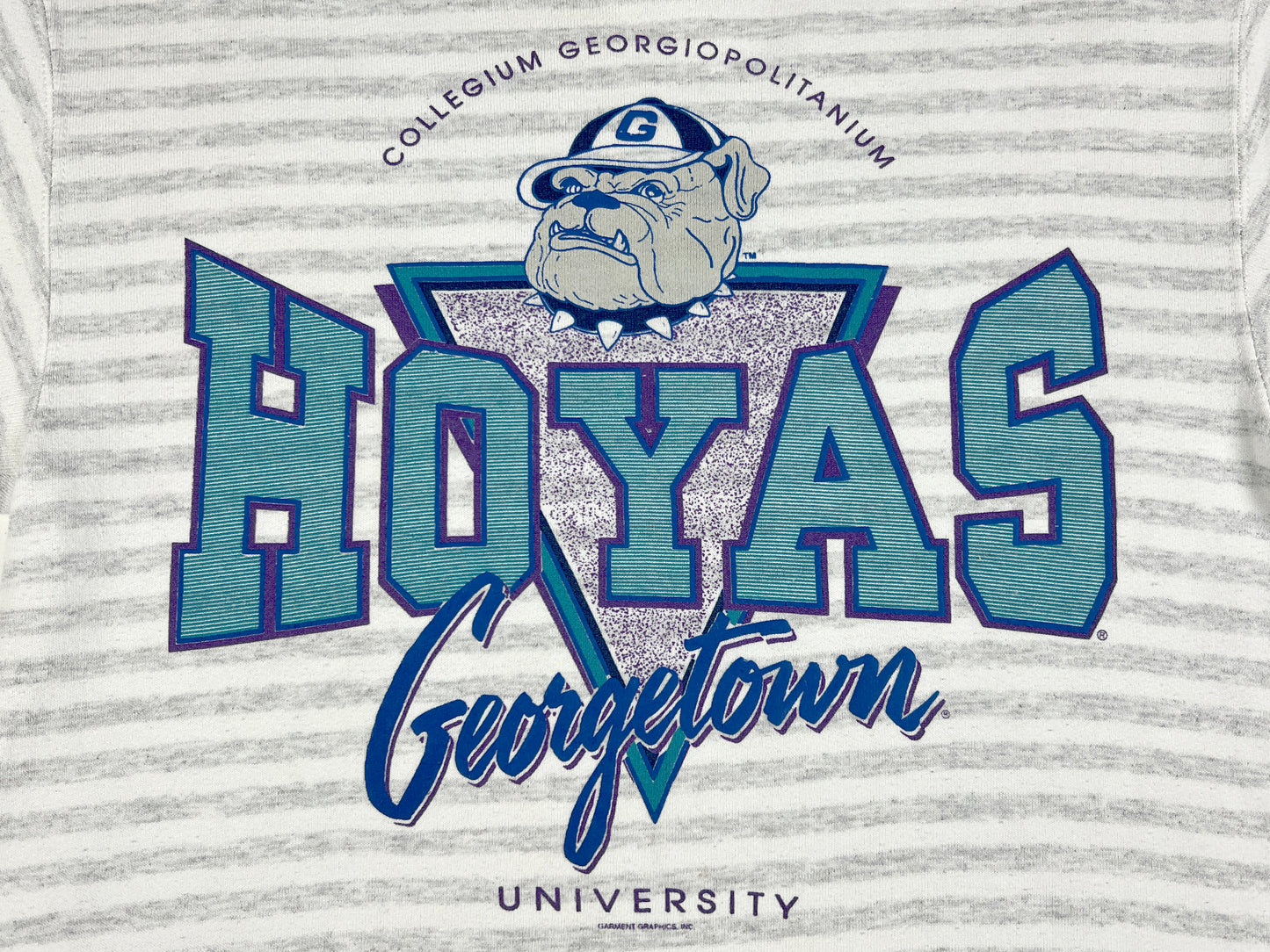 VTG '80S GEORGETOWN HOYAS STRIPED SWEATER