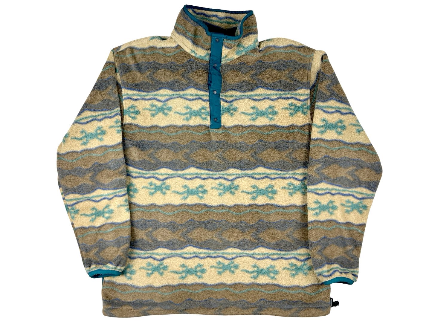 VTG L.L. BEAN STRIPED 1/4 FLEECE SWEATER
