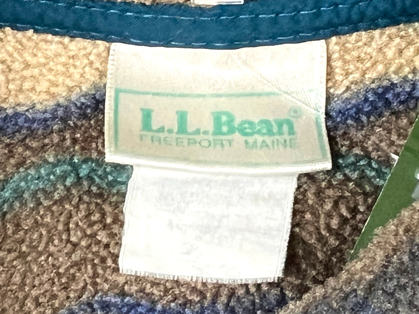 VTG L.L. BEAN STRIPED 1/4 FLEECE SWEATER