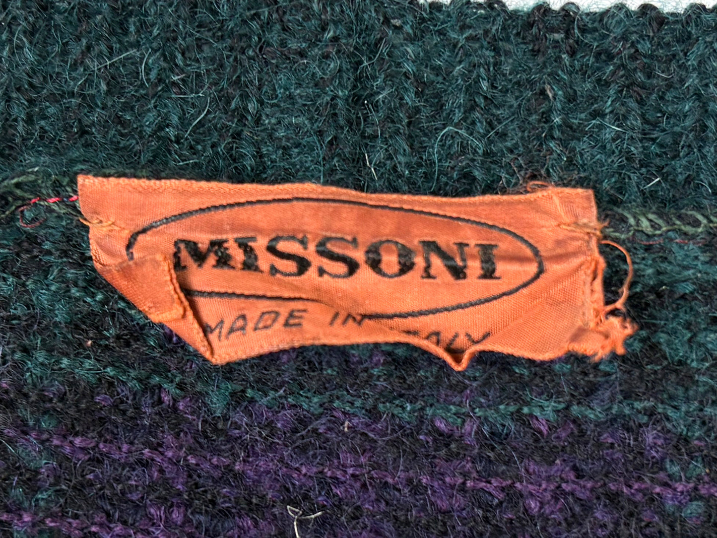 VTG MISSONI KNIT PLAID CARDIGAN SWEATER