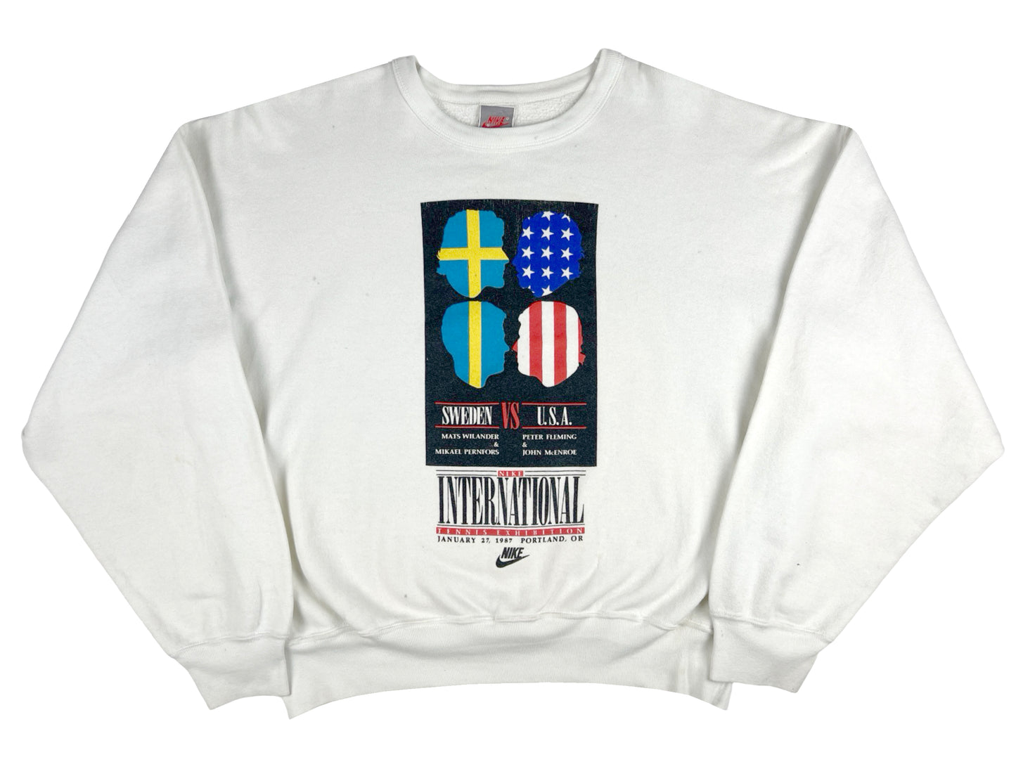 VTG '87 NIKE SWEDEN VS. USA TENNIS EXPO CREWNECK