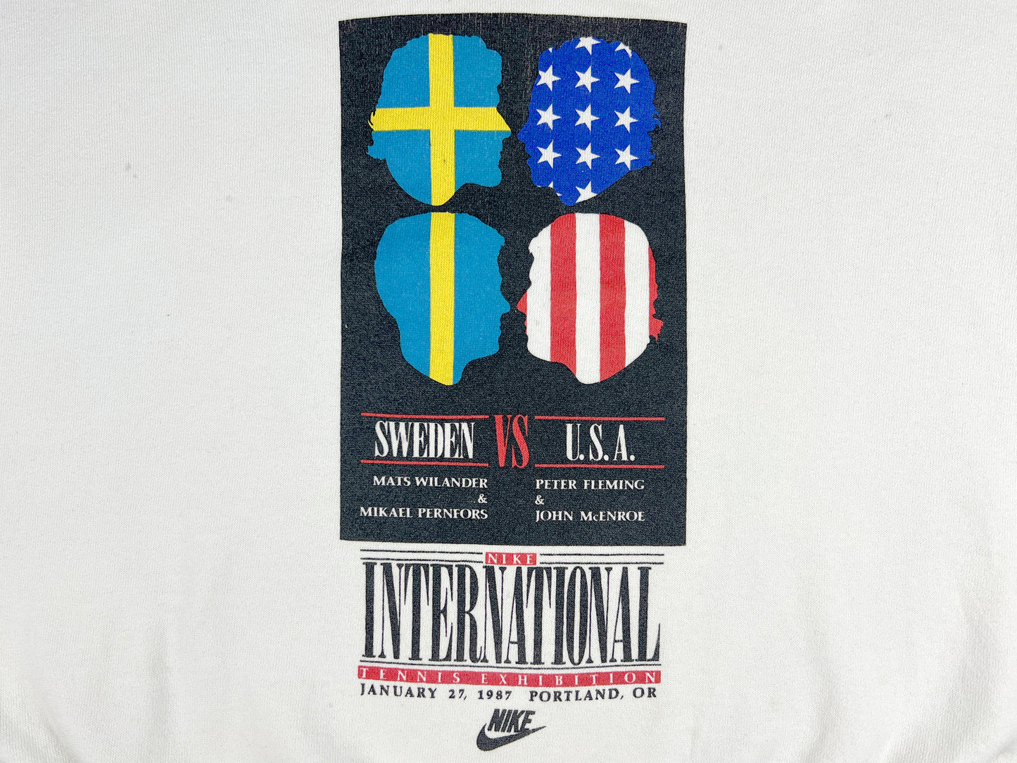 VTG '87 NIKE SWEDEN VS. USA TENNIS EXPO CREWNECK