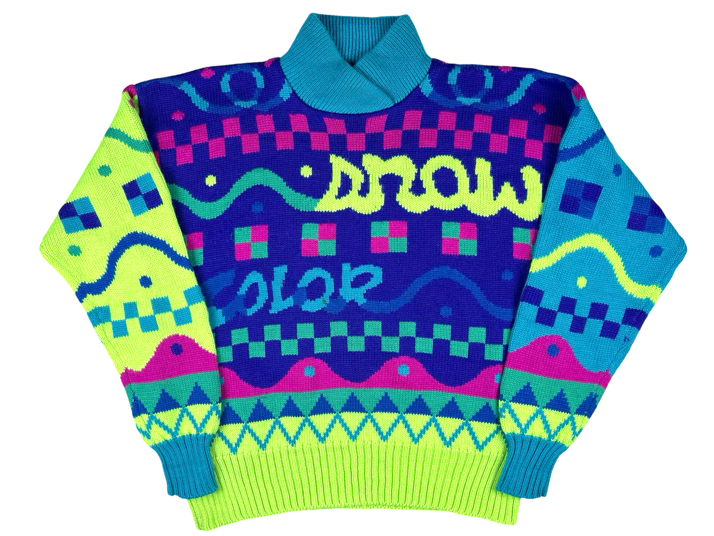 VTG WMNS OBERMEYER SNOW COLORS KNIT SWEATER