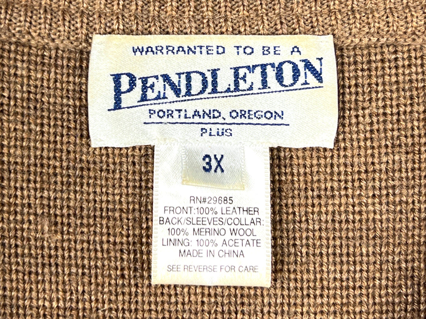 VTG PENDLETON LEATHER & WOOL JACKET