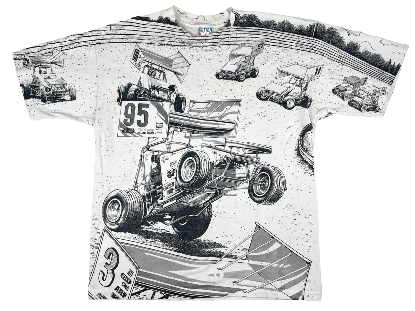 VTG '95 ALL OVER PRINT RACING T-SHIRT
