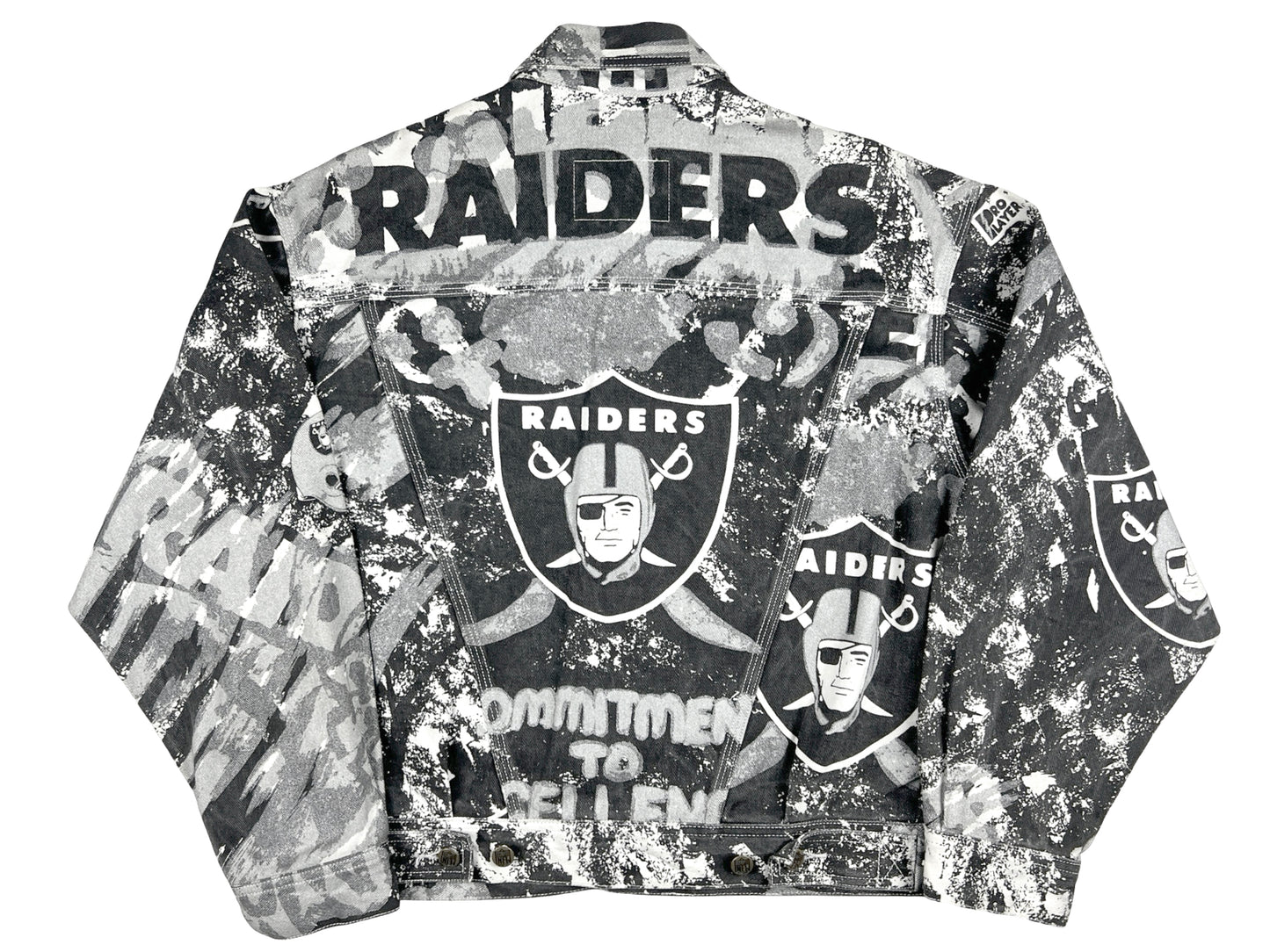 VTG PRO PLAYER AOP RAIDERS DENIM JACKET