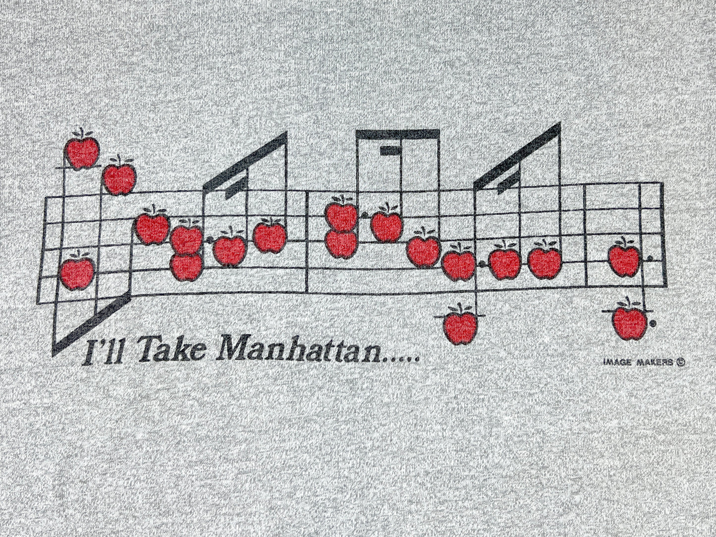 VTG "I'LL TAKE MANHATTAN" MUSIC NOTE T-SHIRT