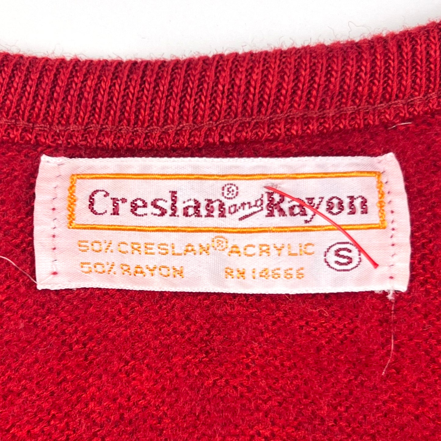 VTG WHITE CITY HUSKIES VNECK KNIT SWEATER