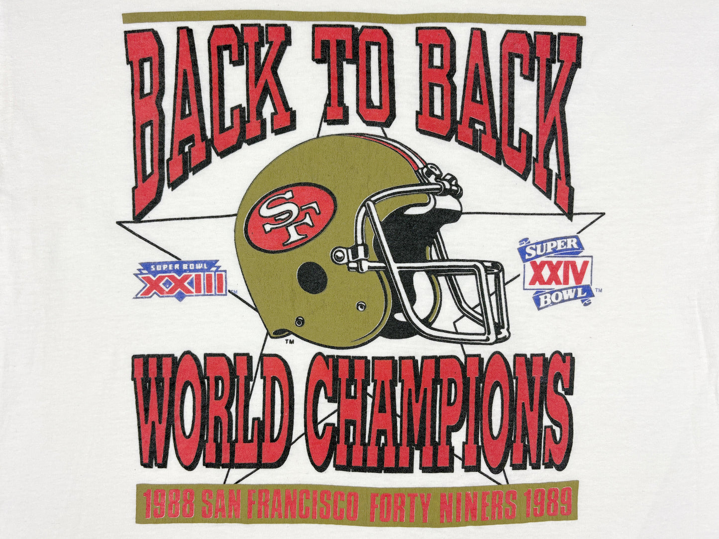 VTG '89 49ERS BACK TO BACK CHAMPIONS T-SHIRT
