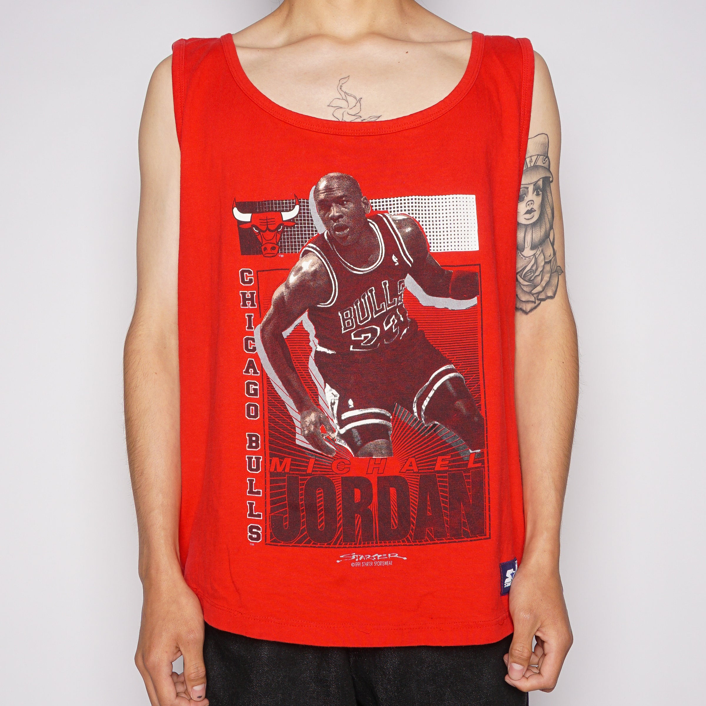 Chicago Bulls Tank Top Shirt Red From The 90's Size XL