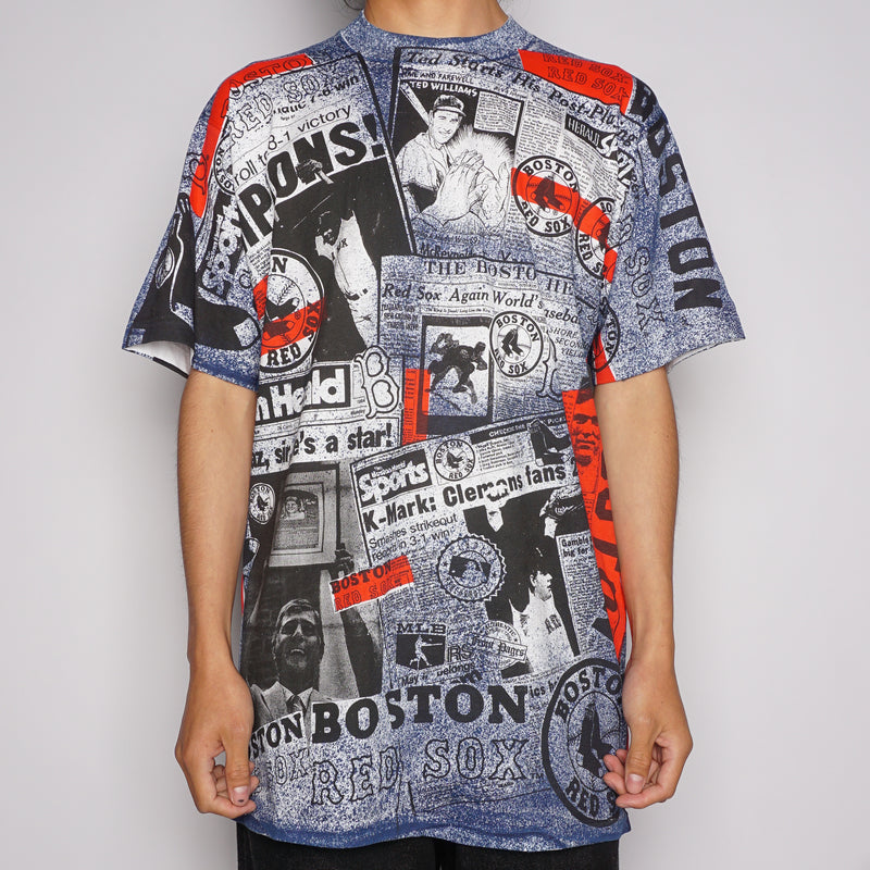 VTG '90S BOS. RED SOX FRONT PAGES T-SHIRT (RLSC)