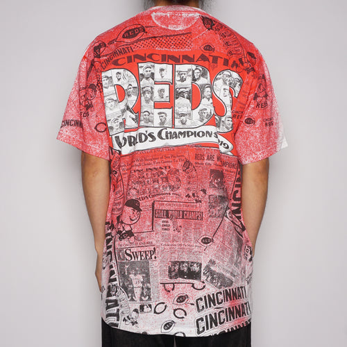 VTG '90S CINCI. REDS FRONT PAGES T-SHIRT (RLSC)
