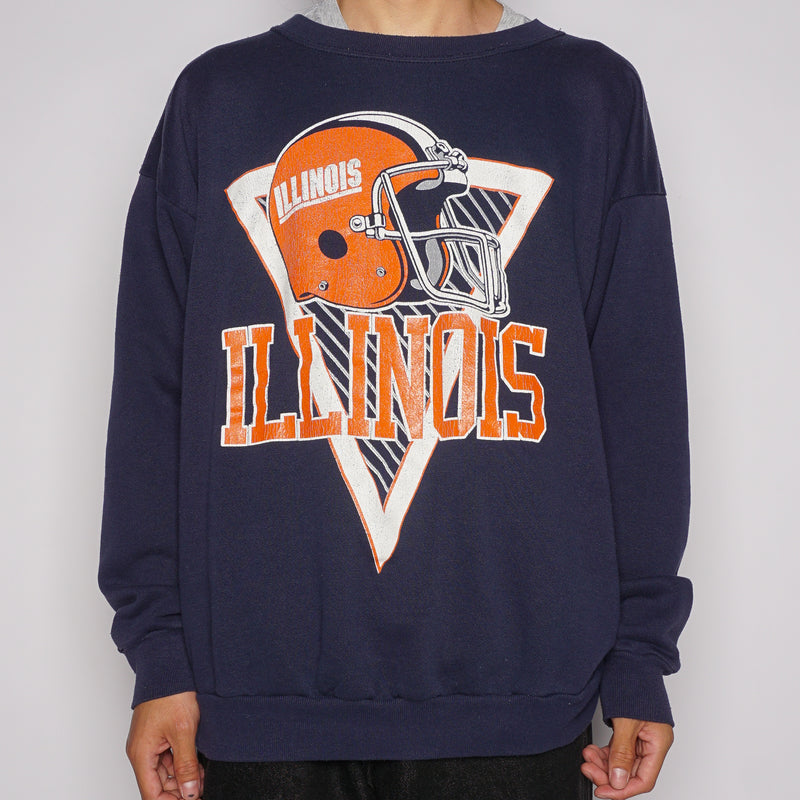 VTG '90S ILLINOIS FOOTBALL SWEATER (ED)