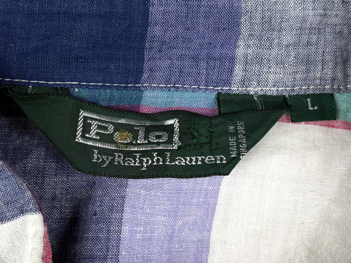 VTG KIDS POLO RALPH LAUREN PLAID ZIP UP L/S SHIRT