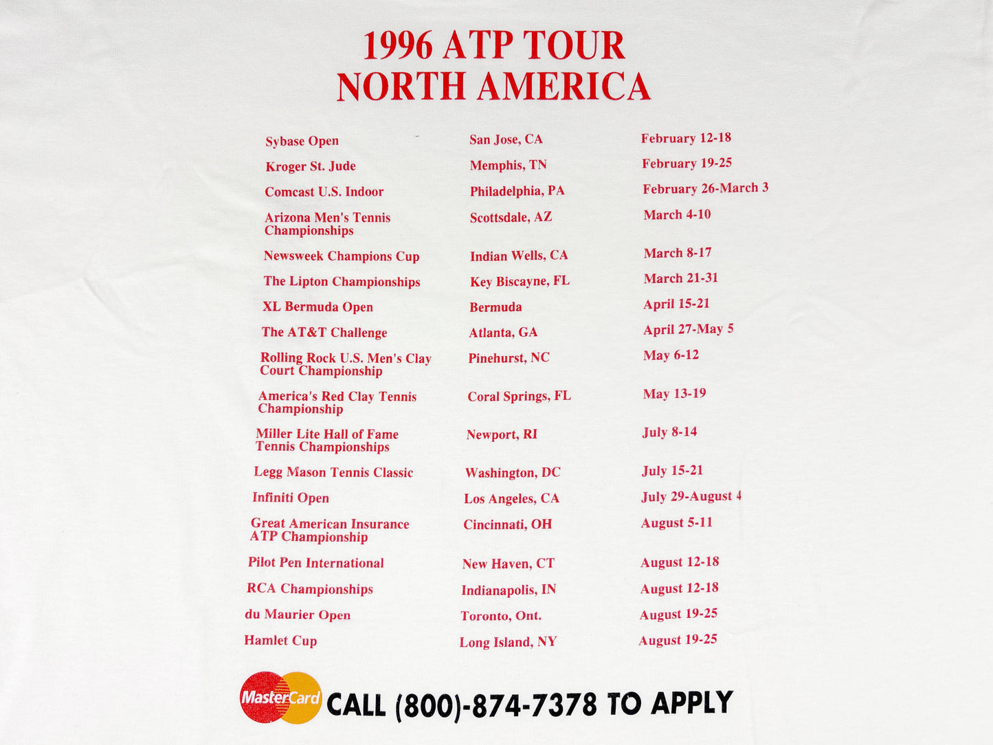 VTG '96 ATP NORTH AMERICA TOUR T-SHIRT
