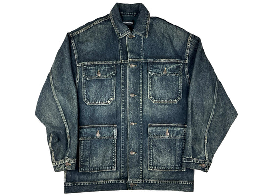 BALENCIAGA BALEN NEWS DENIM JACKET