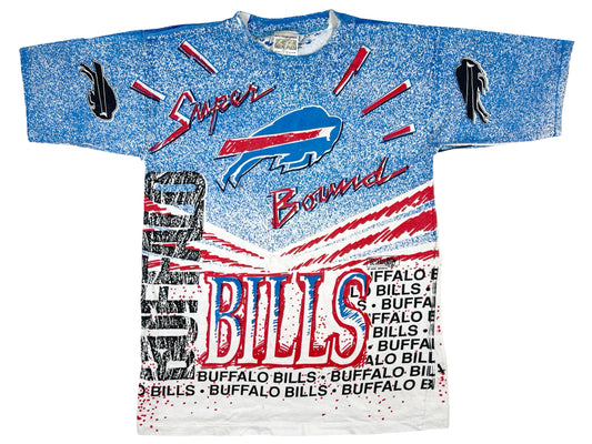 VTG BUFFALO BILLS ALL OVER PRINT T-SHIRT