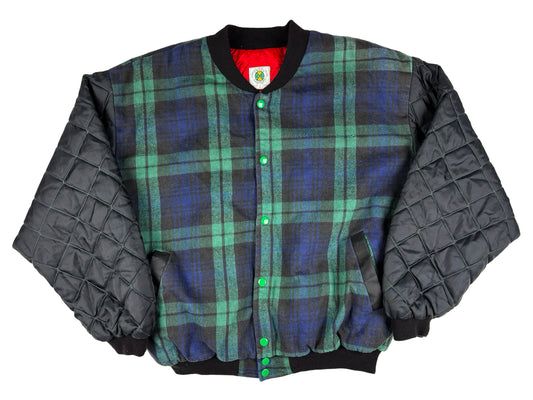 VTG CROSS COLOURS PLAID BOMBER JACKET