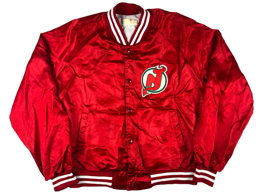 VTG NEW JERSEY DEVILS SATIN CHALKLINE JACKET