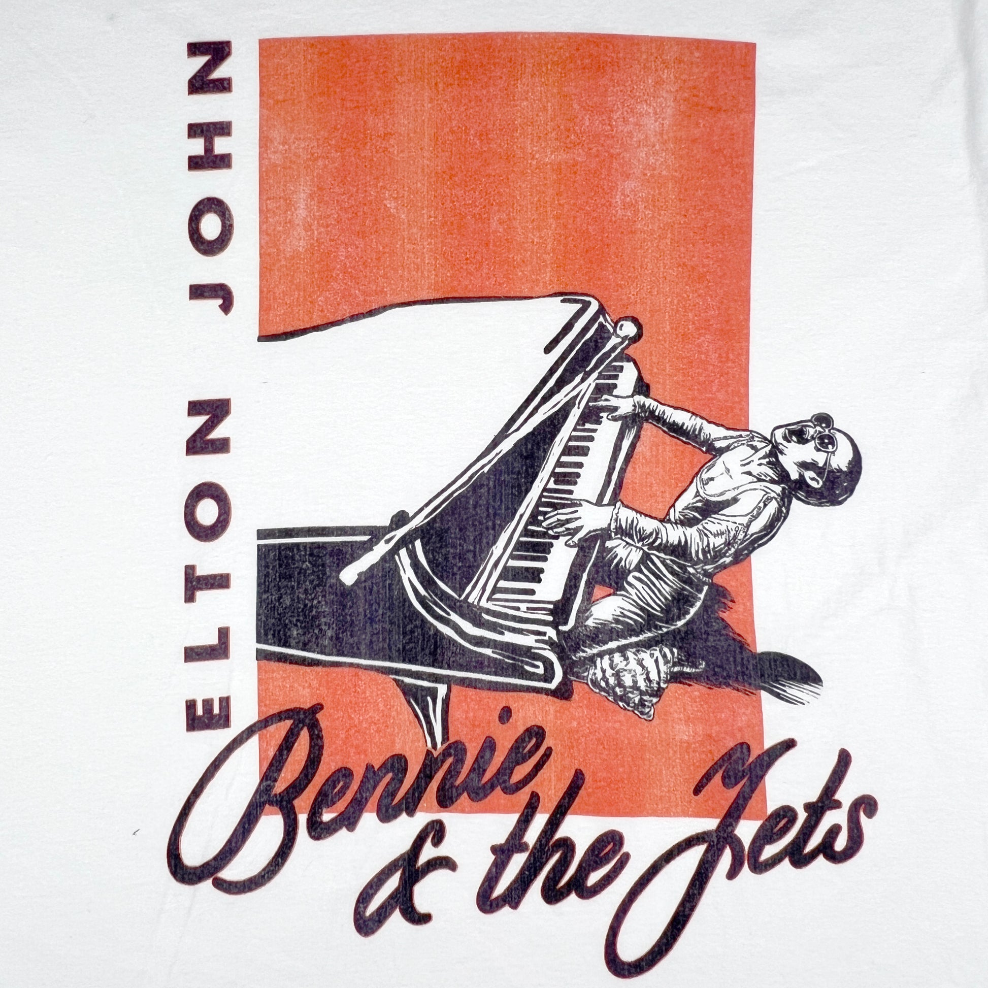 Shirt Print Elton John Bennie And The Jets T Shirt VTG ELTON JOHN