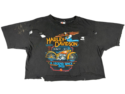 VTG '82 HARLEY DAVIDSON MILWAUKEE CROPPED SHIRT