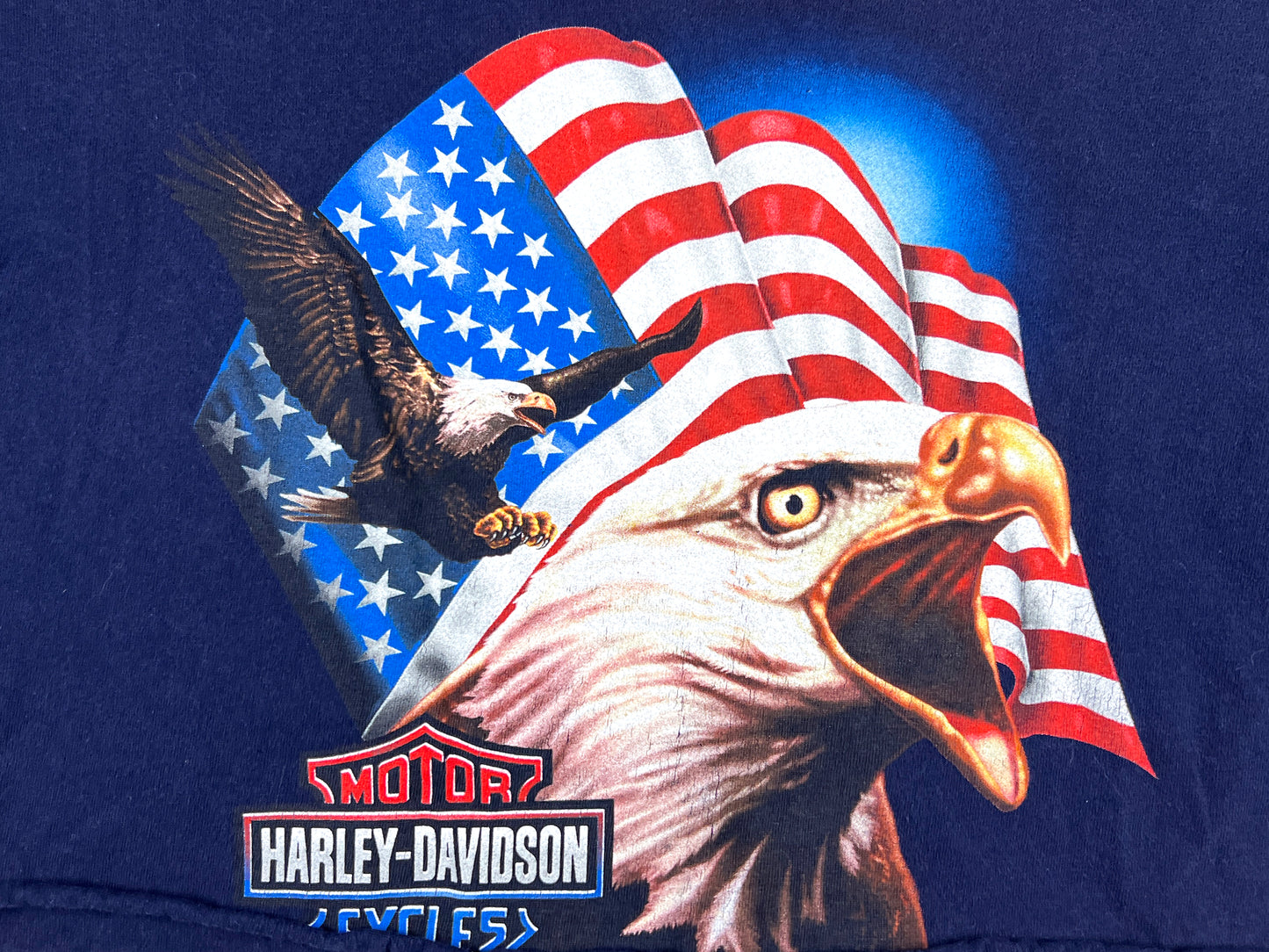 VTG 2001 HARLEY-DAVIDSON BALD EAGLE CROPPED T-SHIRT