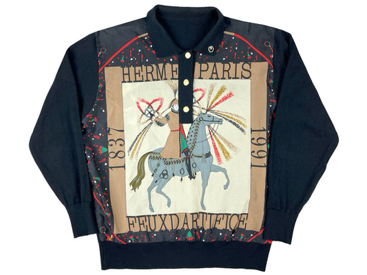 VTG HERMES PARIS SILK KNIT SHIRT