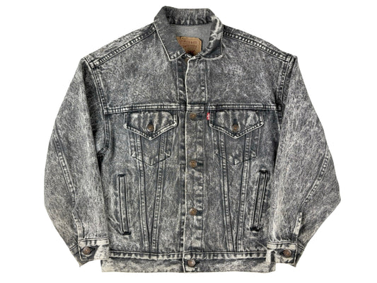 VTG LEVIS BLACK STONE WASH TRUCKER JACKET
