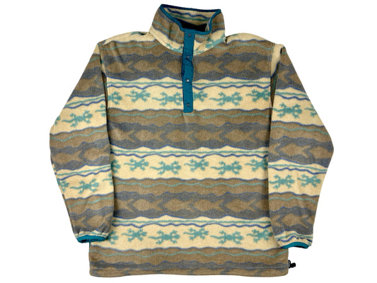 VTG L.L. BEAN STRIPED 1/4 FLEECE SWEATER