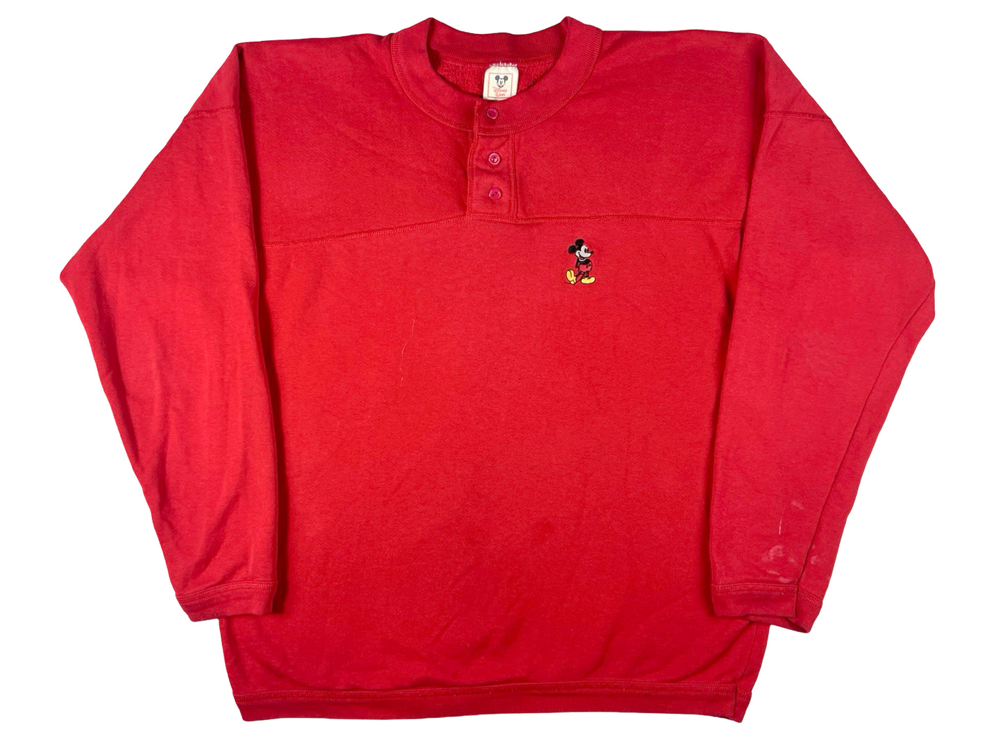 VTG MICKEY MOUSE HENLEY CREWNECK