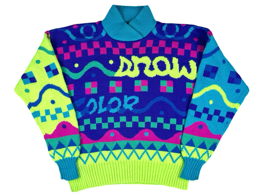 VTG WMNS OBERMEYER SNOW COLORS KNIT SWEATER