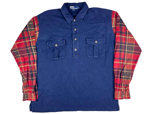 POLO RL PLAID SLEEVE BUTTON UP SHIRT