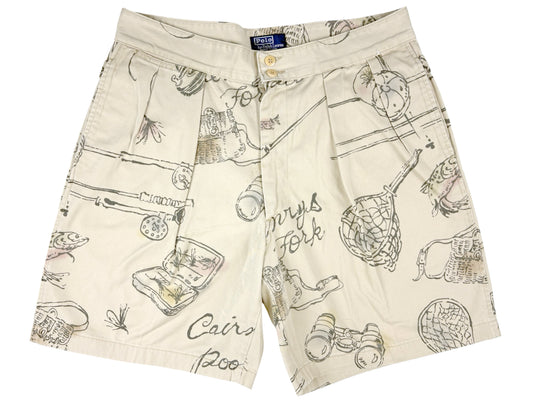 VTG '90S POLO RL FISHING PLEATED SHORTS