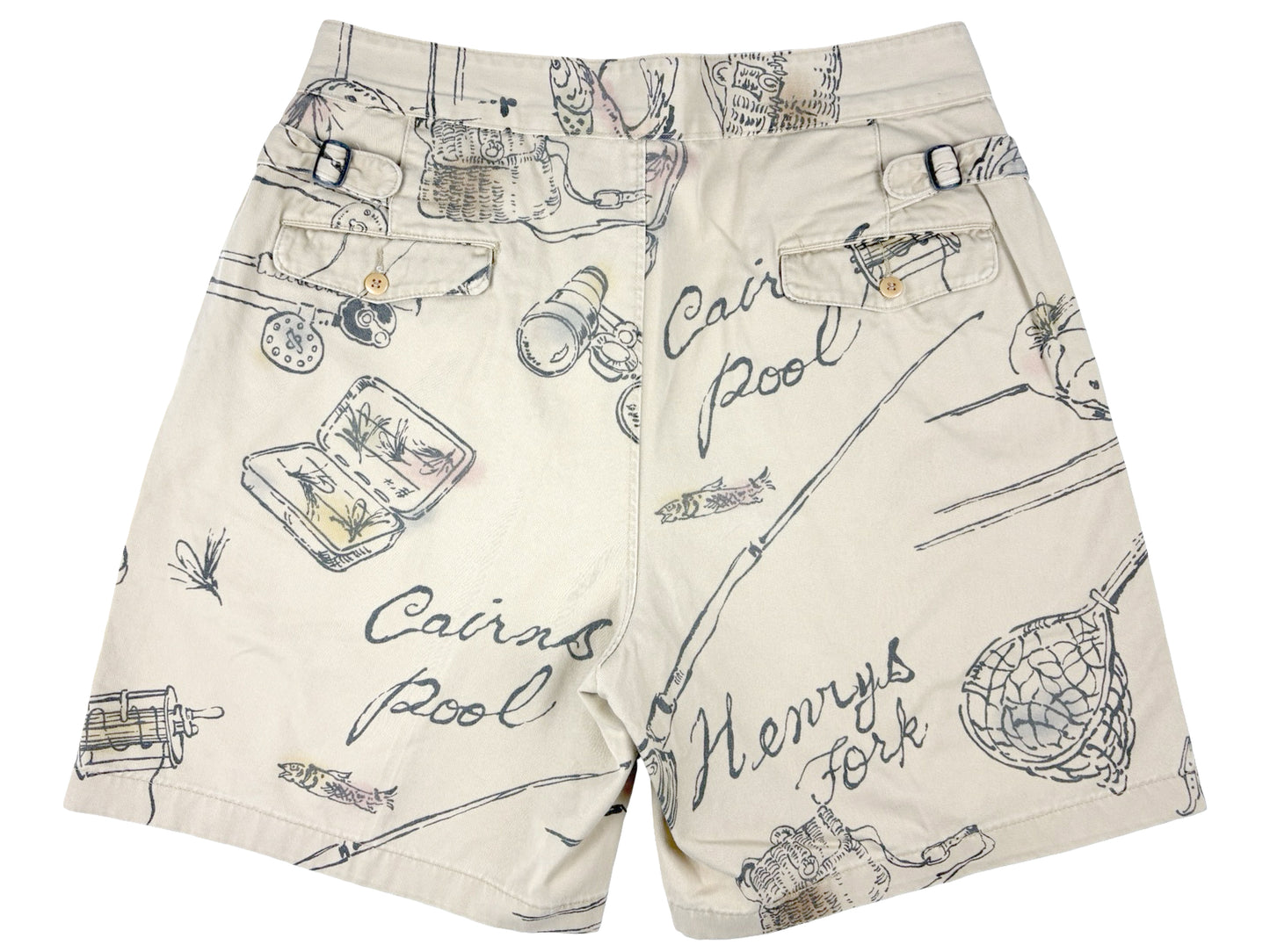 VTG '90S POLO RL FISHING PLEATED SHORTS