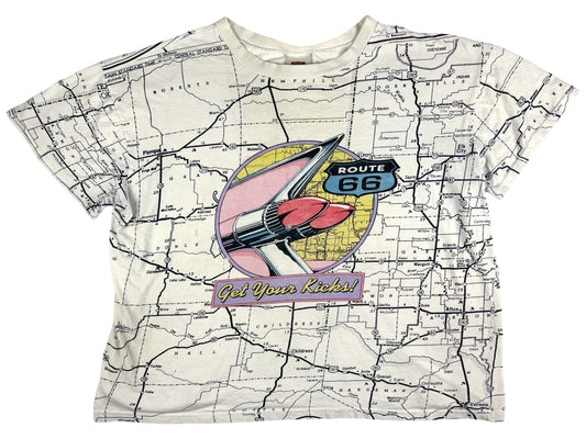 VTG ROUTE 66 CLOTHING AOP MAP T-SHIRT