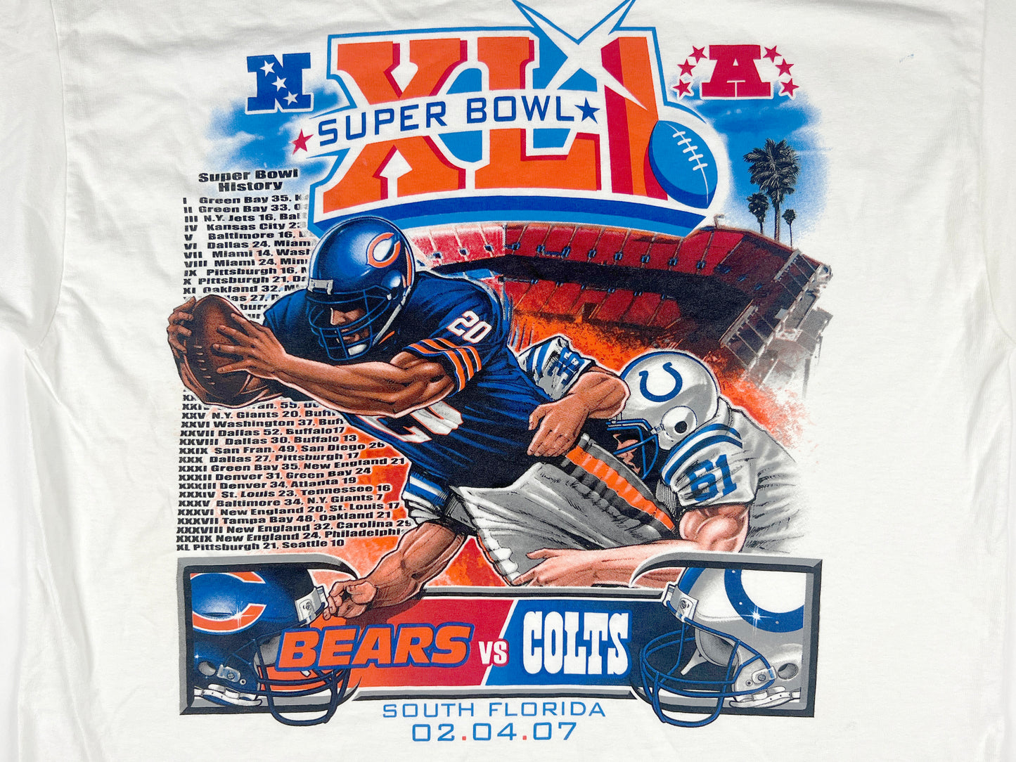 '07 SUPER BOWL 41 BEARS VS COLTS T-SHIRT