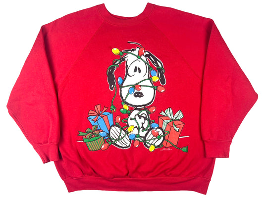VTG SNOOPY CHRISTMAS LIGHTS CREWNECK
