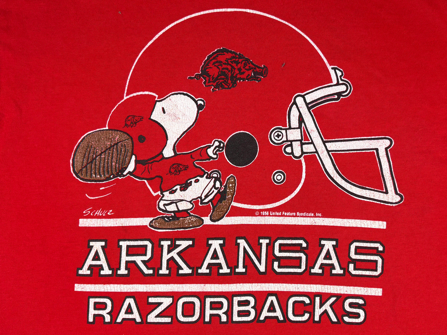 VTG '58 SNOOPY ARKANSAS RAZERBACKS RAGLAN