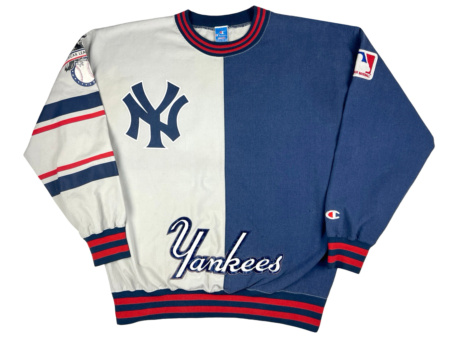 VTG '90s MLB N.Y. YANKEES TWO-TONE SWEATER